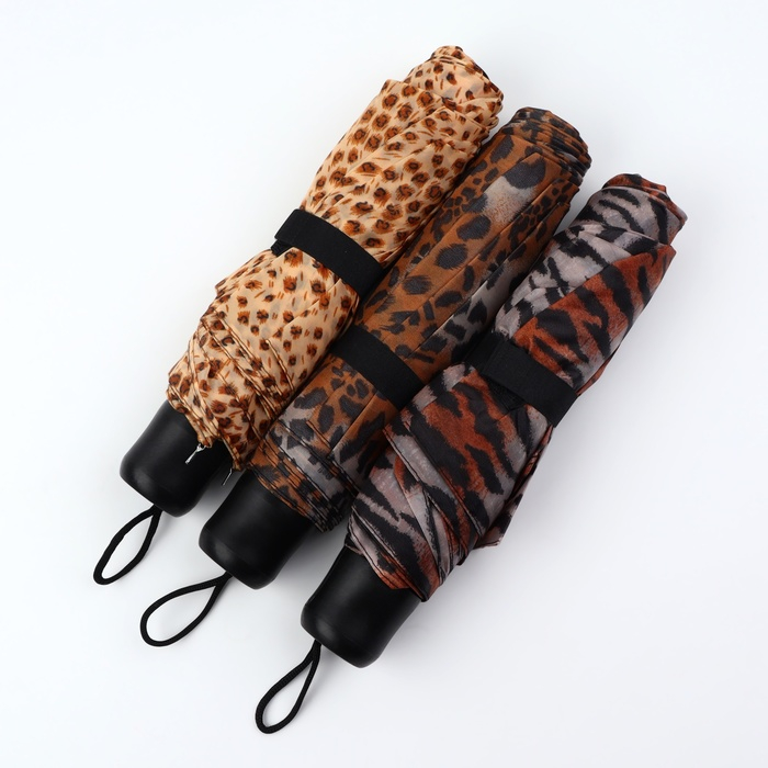 Зонт механический &laquo;Сафари&raquo;, 3 сложения, 8 спиц, R = 48 см, рисунок МИКС