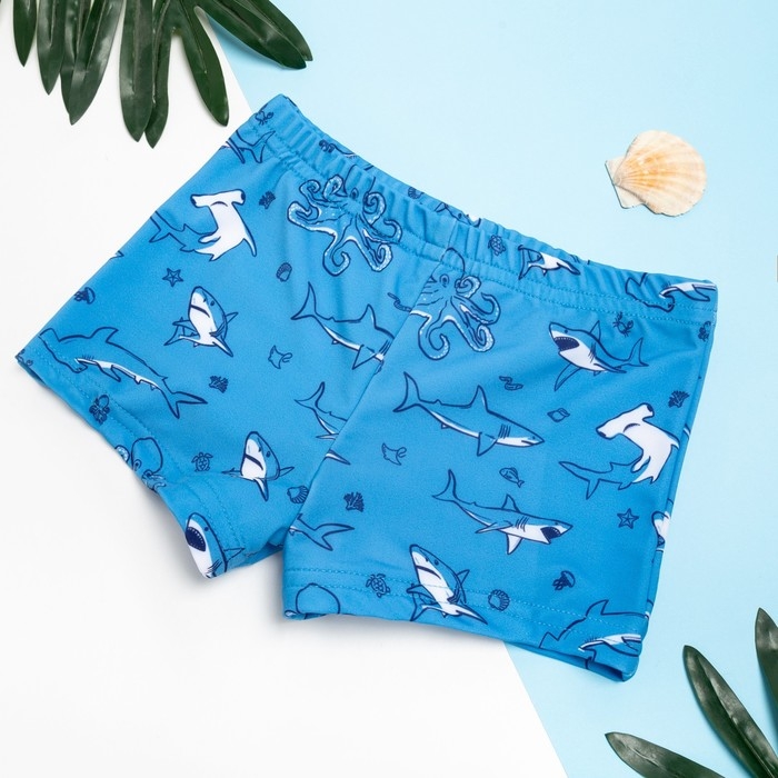 Плавки купальные для мальчика KAFTAN &laquo;Подводный мир&raquo; рост 86-92 (28), цвет голубой