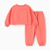 Комплект для девочки (свитшот, брюки), цвет тёмно-персиковый, рост 104 см