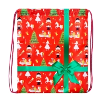 Новый год. Сумка под сладости 290 x 340 мм "Подарок с бантом" (мягкий полиэстер плотностью 210D) Новый год. Сумка под сладости 290 x 340 мм "Подарок с бантом" (мягкий полиэстер плотностью 210D)
