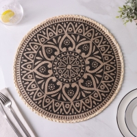 Салфетка сервировочная на стол Доляна &laquo;Милли&raquo;, d=38 см, цвет чёрный