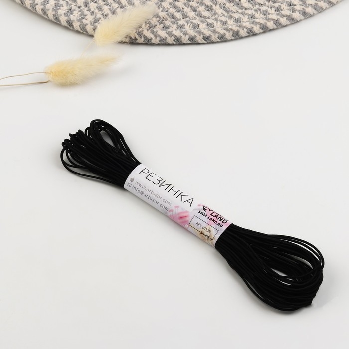 Резинка шляпная, 1 мм, 10 ± 0,5 м, цвет чёрный Резинка шляпная, 1 мм, 10 ± 0,5 м, цвет чёрный