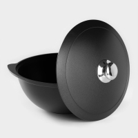 Казан &laquo;Традиция&raquo;, 4,5 л, металлическая крышка, литые ручки, антипригарное покрытие, цвет чёрный