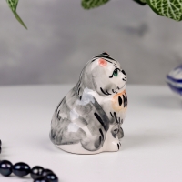Сувенир "Кошка сидячая", 6х6 см, цветная, гжель