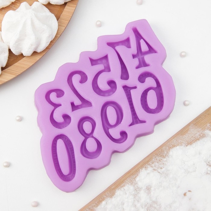 Молд «Цифры», силикон, 15×10 см, цвет МИКС Молд «Цифры», силикон, 15×10 см, цвет МИКС