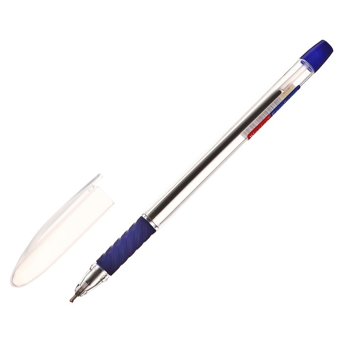 Набор шариковых ручек 12 штук, 1,0мм, корпус с резиновым держателем, чернила синие Набор шариковых ручек 12 штук, 1,0мм, корпус с резиновым держателем, чернила синие