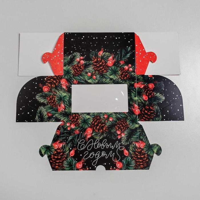 Коробка для капкейков &laquo;С Новым Годом!&raquo; 10 х 16 х 10 см, Новый год