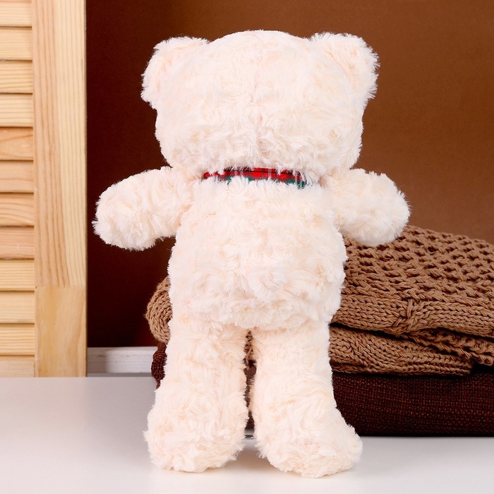 Мягкая игрушка &laquo;Медвежонок&raquo; с клетчатым бантиком, 30 см, цвет белый