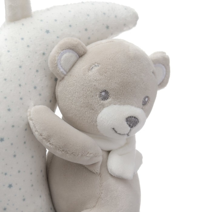 Подвеска музыкальная &laquo;Серый мишка&raquo;, заводная, с погремушкой, на кроватку, коляску, Крошка Я