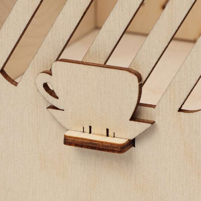 Подставка - органайзер деревянный Доляна &laquo;Барный&raquo;, под стаканы, крышки, трубочки, салфетки, 29,4&times;29,4&times;29,4 см