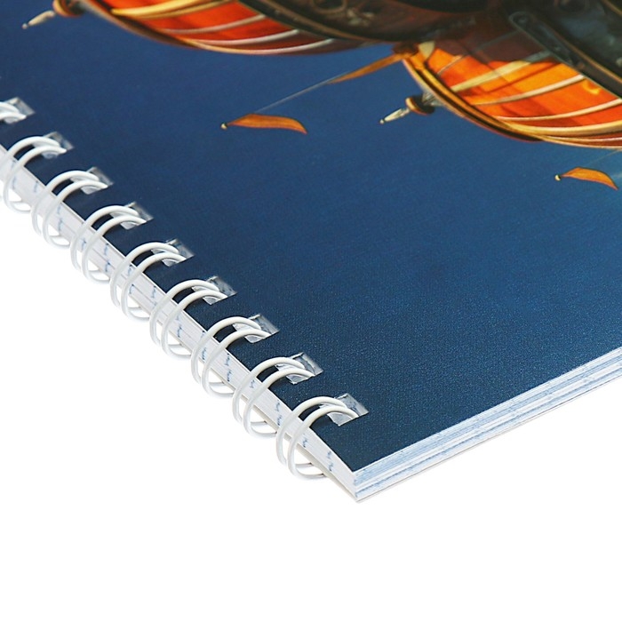 Блокнот А5, 40 листов в клетку на гребене Блокнот А5, 40 листов в клетку на гребене "Стимпанк", обложка мелованный картон, МИКС