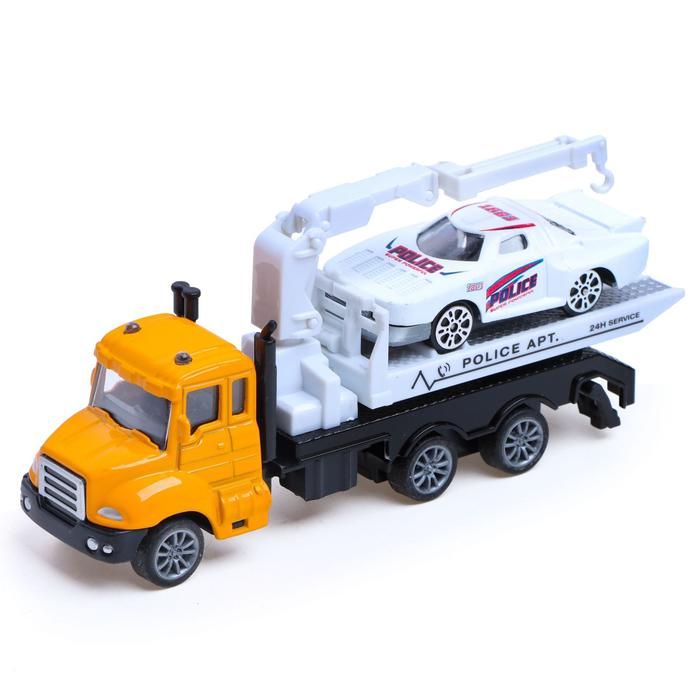 Грузовик металлический &laquo;Эвакуатор&raquo;, с машинкой, инерция, МИКС