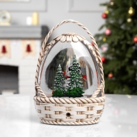 Фигура светодиодная &laquo;Снежная корзинка&raquo;, 20.3х15х9 см, музыка, батарейки ААх3 (не в комплекте), USB, свечение тёплое белое