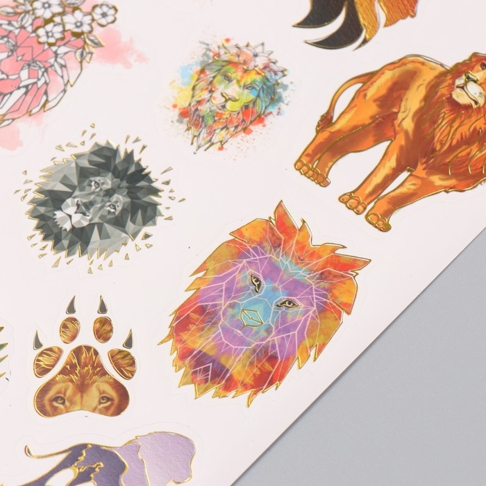 Фотоальбом 25 листов (наклейки+кольца) Фотоальбом 25 листов (наклейки+кольца) "Лев" 19х27х3 см