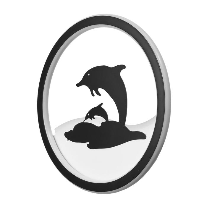 Бра Бра "Дельфины" LED 41Вт 3000/4000К 24х24 см черный 30х30м