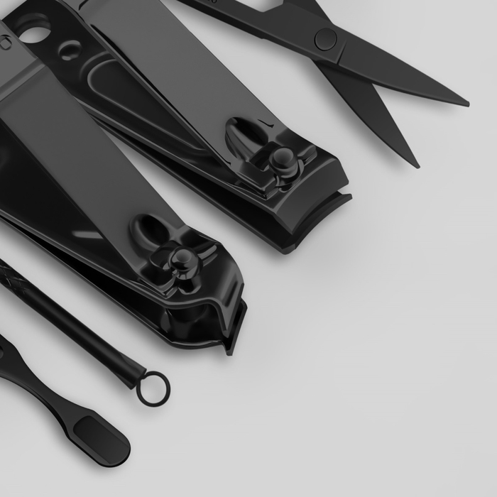 Набор маникюрный &laquo;Black&raquo;, 8 предметов, в футляре, цвет чёрный