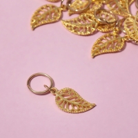 Пирсинг для волос &laquo;Листья&raquo;, 3,5 &times; 1 см, 10 шт, цвет золотистый