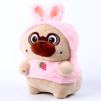 Мягкая игрушка &laquo;Мопс&raquo;, в костюме зайки, 21 см