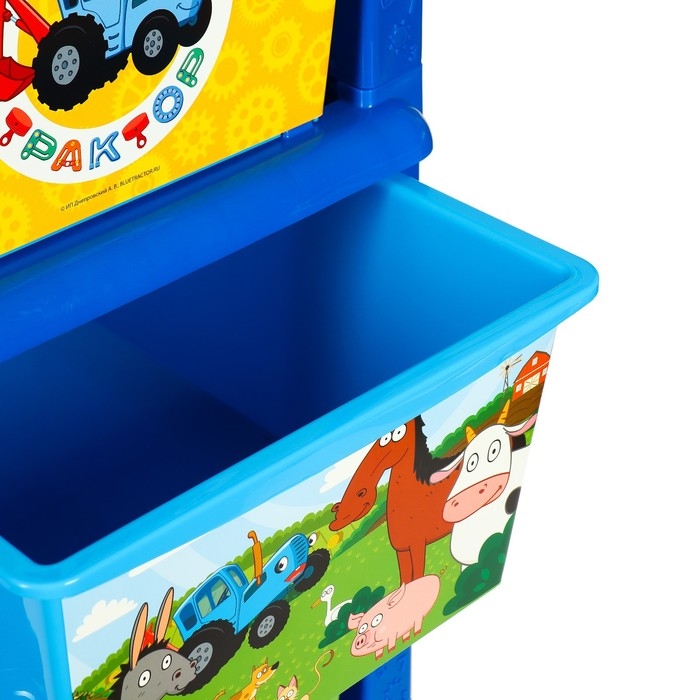 Комод универсальный 103 &times; 52 &times; 42 см, 4 секции, ящик 51 х 36 х 20 см, Синий трактор