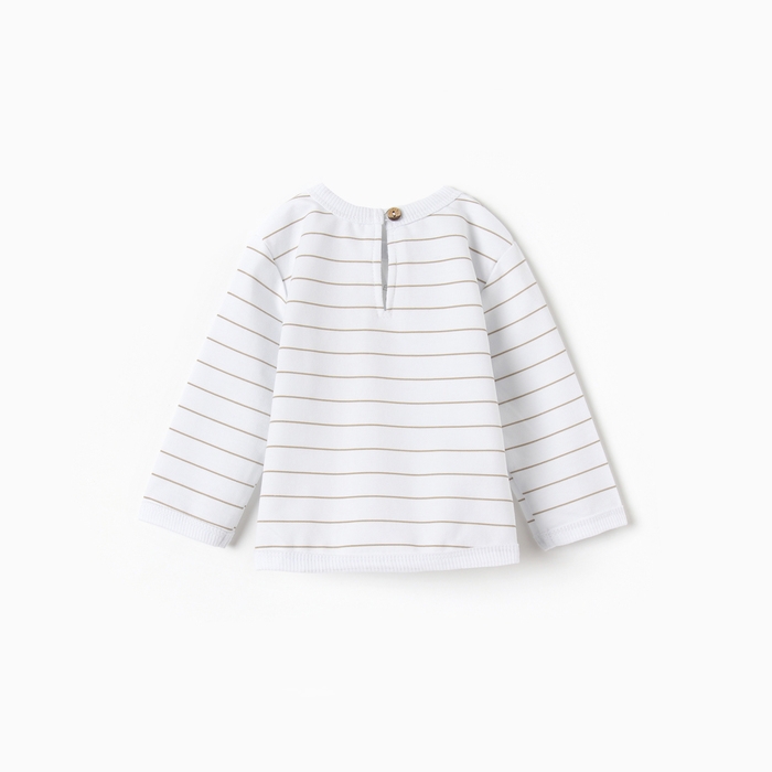 Лонгслив детский MINAKU: Basic Line BABY, цвет белый/бежевый, рост 74-80