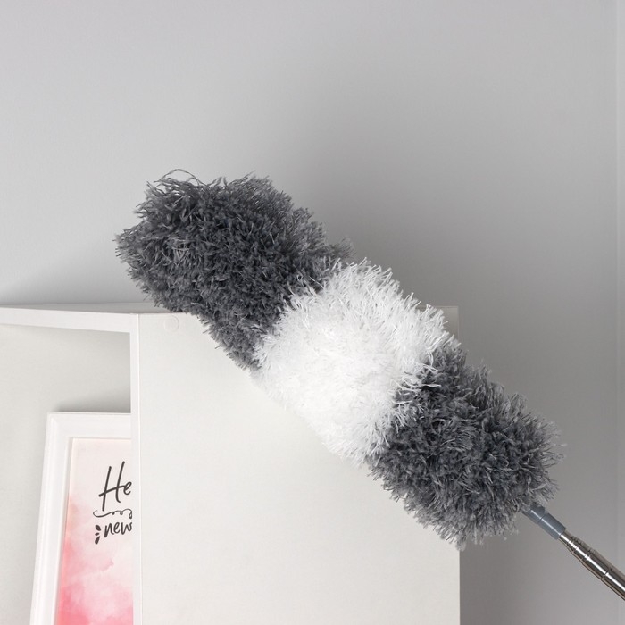 Щётка для пыли Raccoon, плоская насадка 40&times;7,5 см, пушистая насадка 41&times;13 см, телескопическая ручка 230 см