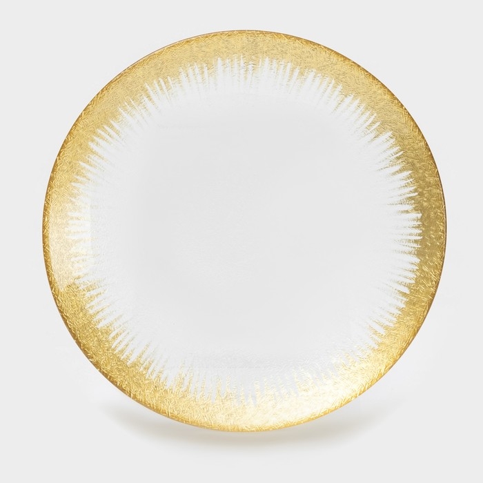 Тарелка стеклянная &laquo;Бурлеск&raquo;, d=21 см, цвет золотой