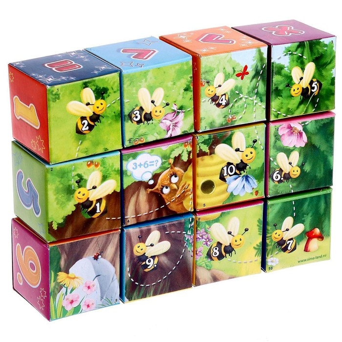 Кубики &laquo;Арифметика&raquo;, 12 элементов