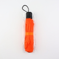 Зонт механический &laquo;Однотонный&raquo;, 3 сложения, 8 спиц, R = 48/55 см, D = 110 см, цвет оранжевый