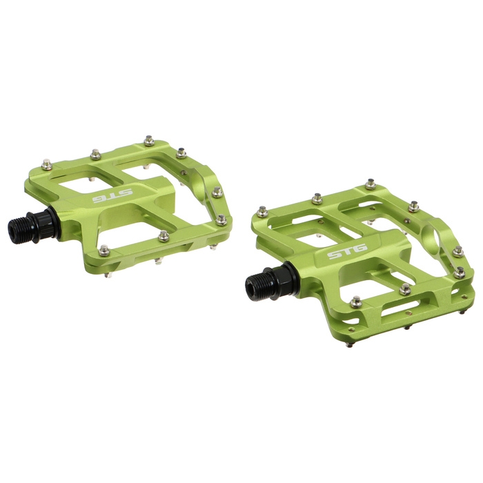Педали 9/16 STG B299, алюминий, промышленный подшипик, цвет зелёный Педали 9/16 STG B299, алюминий, промышленный подшипик, цвет зелёный