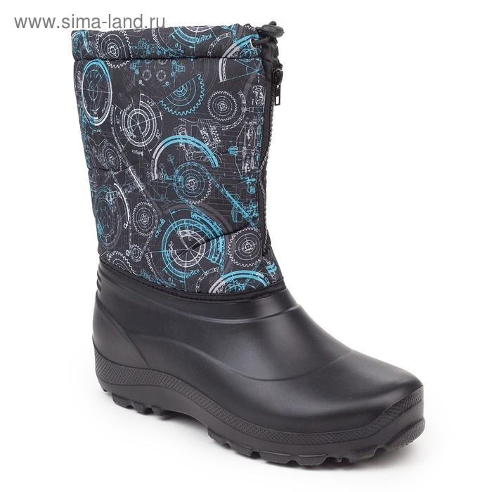 Сноубутсы подростковые, цвет чёрный, размер 39-40