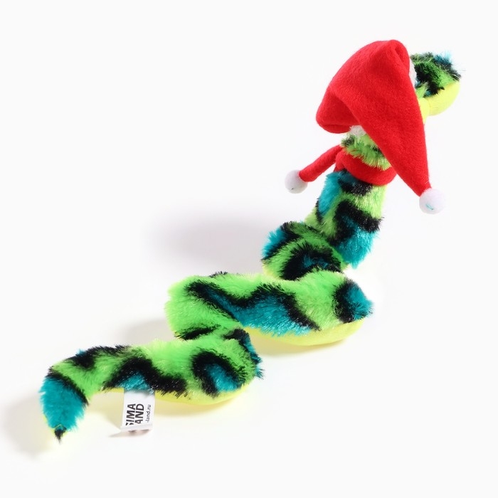 Мягкая игрушка &laquo;Змея&raquo;, в новогоднем колпаке, 16 см