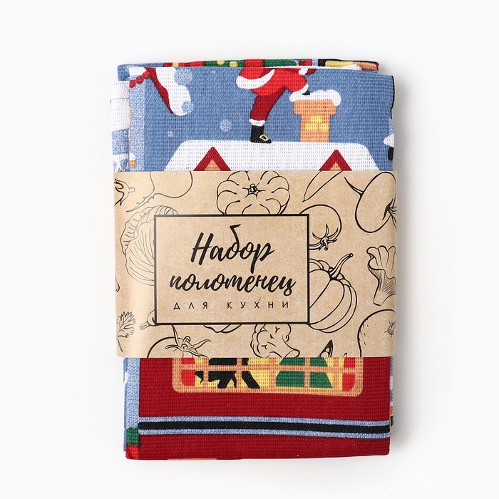 Набор кухонных полотенец &laquo;Доляна&raquo; Праздник в городе 35х60см-2шт, 100% хл