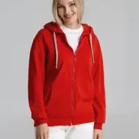 Толстовка на молнии с капюшоном Unit Siverga красная, размер 4XL