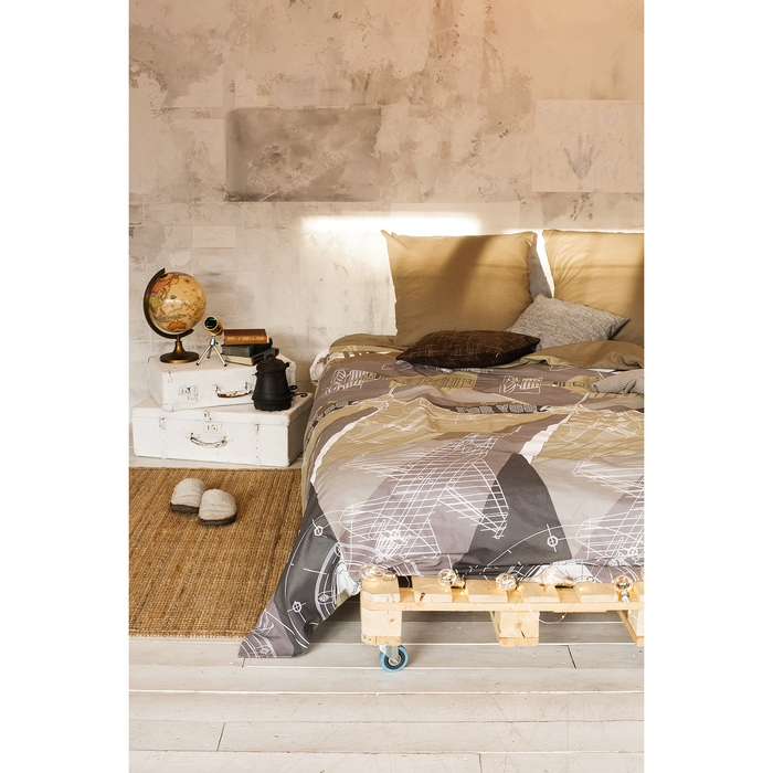 Постельное бельё "Этель" дуэт Механика 143*215 см - 2 шт, 220*240 см, 70*70 см -2 шт, 100% хлопок, бязь