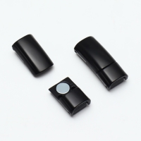 Фиксатор для шнурков, на магните, пара, размер 2,6 &times; 2 &times; 0,7 см, цвет чёрный