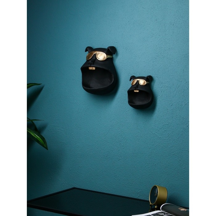 Набор подставок для мелочей &laquo;Собака&raquo;, полистоун, 25 см, цвет чёрный