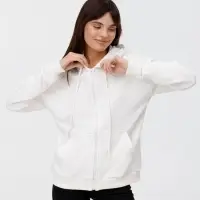 Толстовка унисекс оверсайз на молнии Zippy Terry, белая, размер M/L