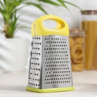 Тёрка четырёхгранная &laquo;Релайн&raquo;, 14&times;12&times;23 см, прорезиненное дно, цвет МИКС