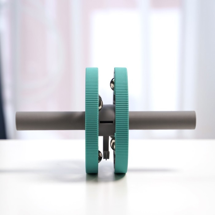 Набор для фитнеса ONLYTOP: ролик, упор для пресса, эспандер грудной, цвет бирюзовый Набор для фитнеса ONLYTOP: ролик, упор для пресса, эспандер грудной, цвет бирюзовый