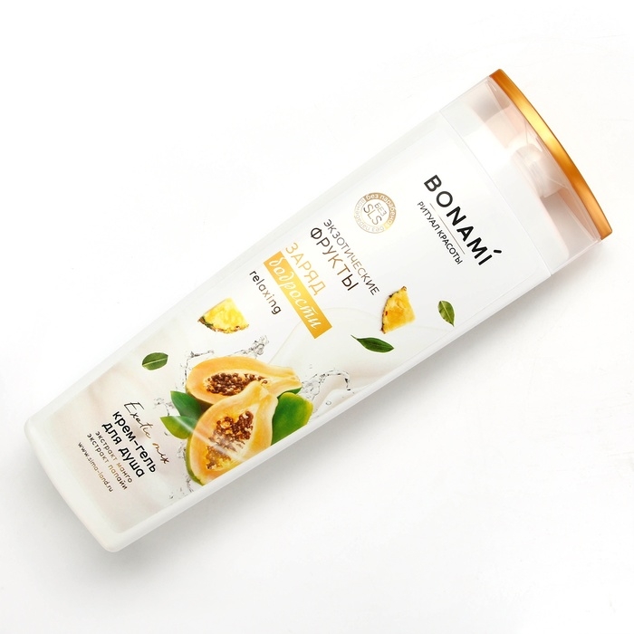 Гель для душа с экстрактом манго и папайи, заряд бодрости, 400 мл, аромат экзотических фруктов, BONAMI Гель для душа с экстрактом манго и папайи, заряд бодрости, 400 мл, аромат экзотических фруктов, BONAMI