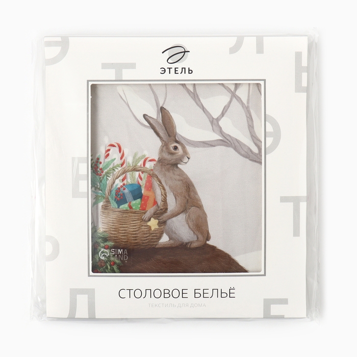 Скатерть Этель "Новогодее чудо" 150х110см +/-3см с ВГМО, 100%хл, саржа 190гр/м2