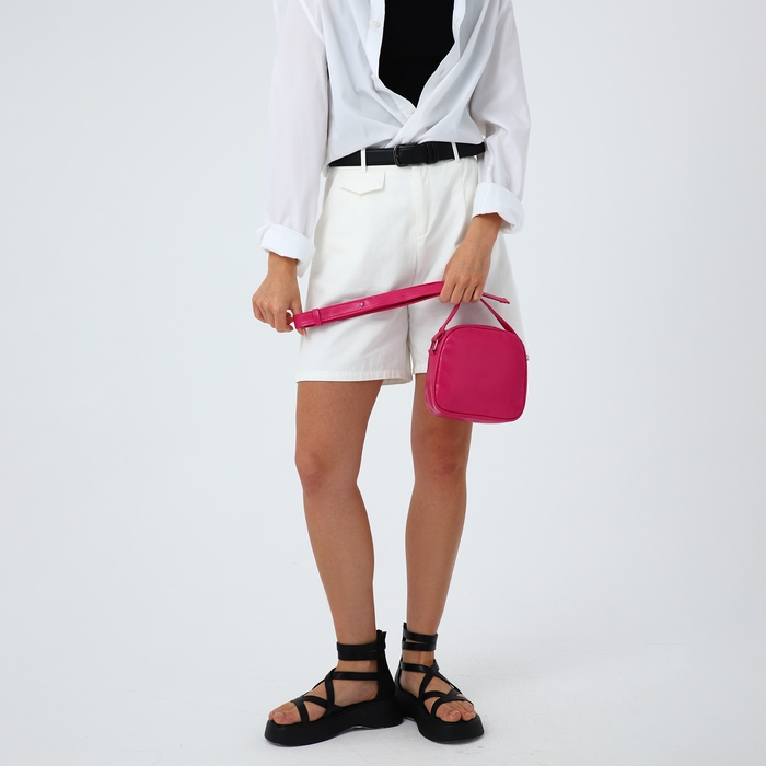 Сумка кросс-боди на молнии, цвет розовый