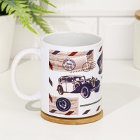 Кружка сублимация "Настоящий джентельмен!" 320 мл, с нанесением Кружка сублимация "Настоящий джентельмен!" 320 мл, с нанесением