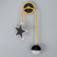 Бра 2485/2 LED 8Вт 4000К черно-золотой 24х46 см