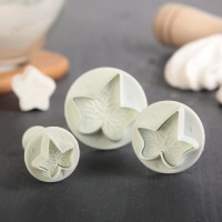 Набор плунжеров кондитерских Доляна &laquo;Листья&raquo;, 3 шт