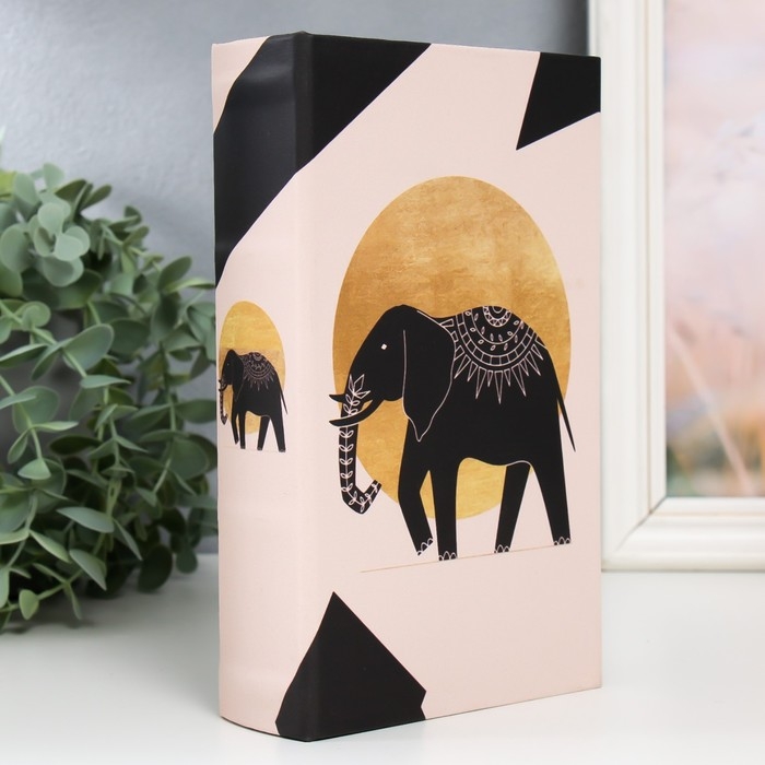 Сейф-книга дерево кожзам Сейф-книга дерево кожзам "Геометрия. Слон" 21х13х5 см