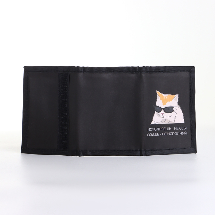 Кошелёк детский на липучке &laquo;Выбражулька&raquo;, цвет чёрный