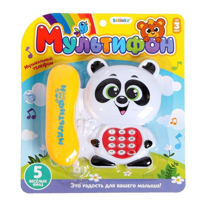 Музыкальный телефон &laquo;Мультифон: Панда&raquo;, русская озвучка, работает от батареек, МИКС