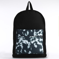 Рюкзак школьный молодёжный &laquo;Тайдай&raquo;, 33х13х37, отдел на молнии, н/карман, чёрный