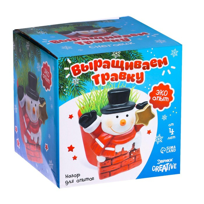 Набор для опытов &laquo;Выращиваем травку&raquo;, снеговик